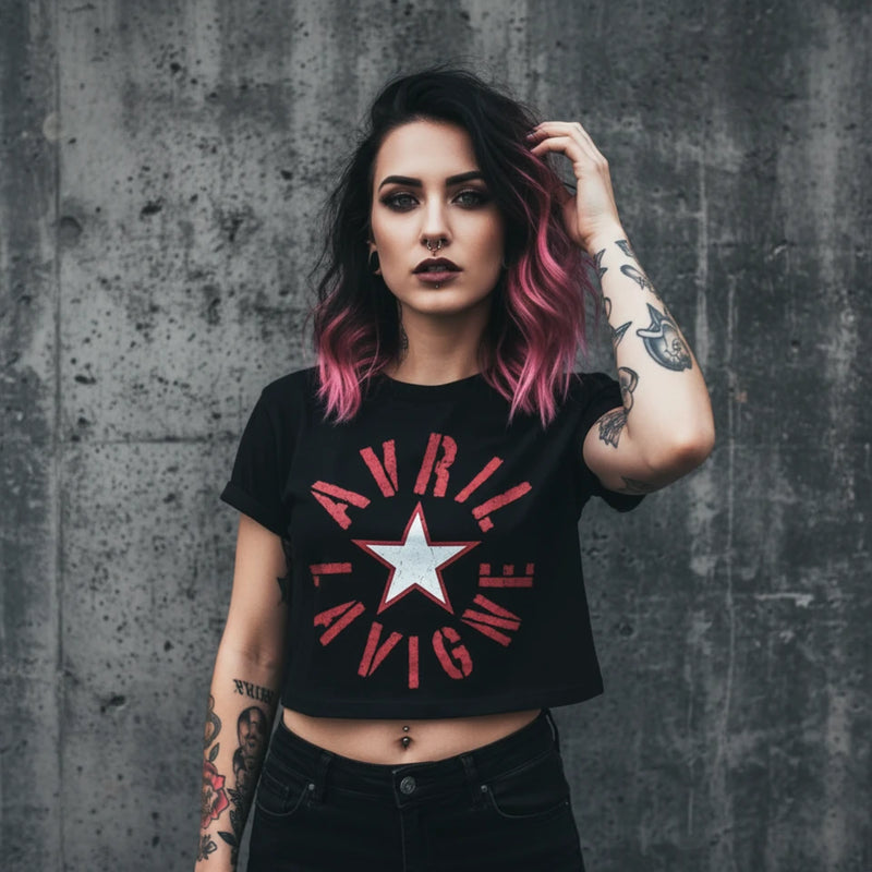 Avril Lavigne - Stencil Logo Crop Top