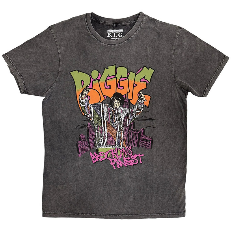 The Notorious B.I.G. - Cartoon Graffiti Stone Wash T-Shirt