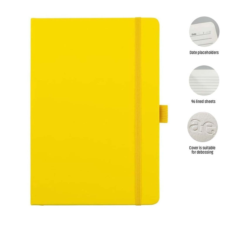 Pop Shop A5 PU Notebook with Pen Loop - Yellow