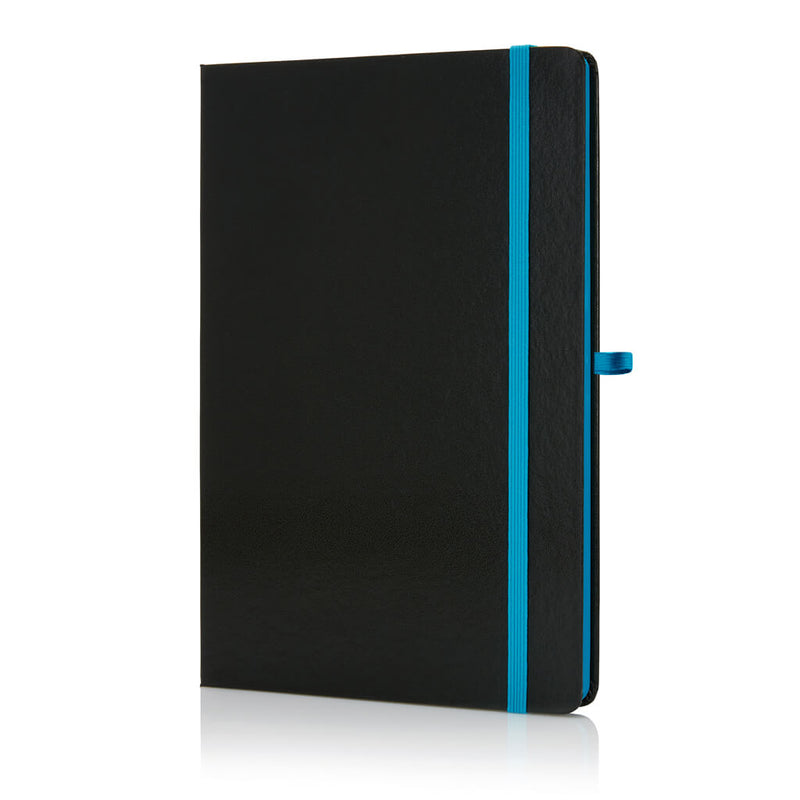 Santhome A5 Hardcover Ruled Notebook - Black-Blue