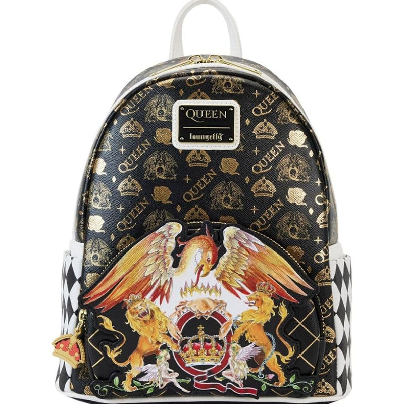 Loungefly Leather: Queen Logo Crest Mini Backpack