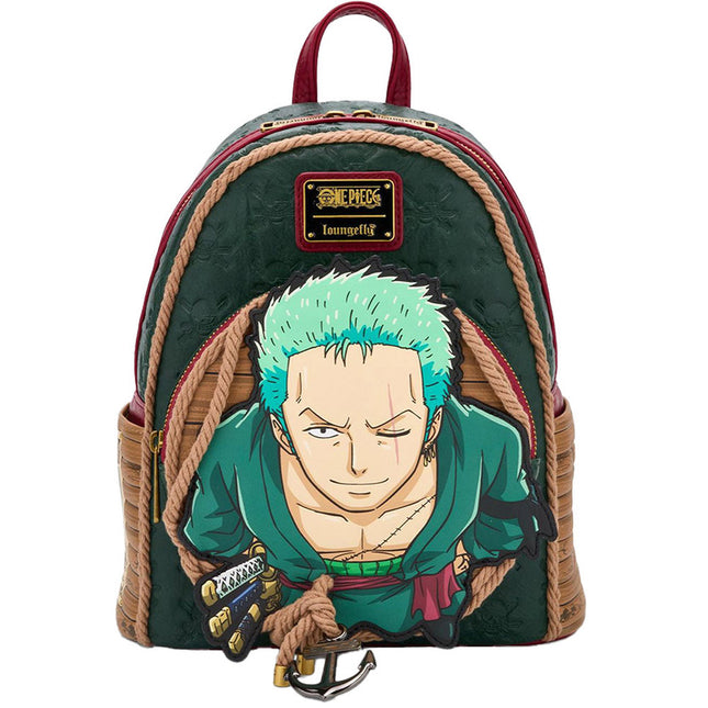 Loungefly Leather: One Piece Wanted Zoro Rope Mini Backpack