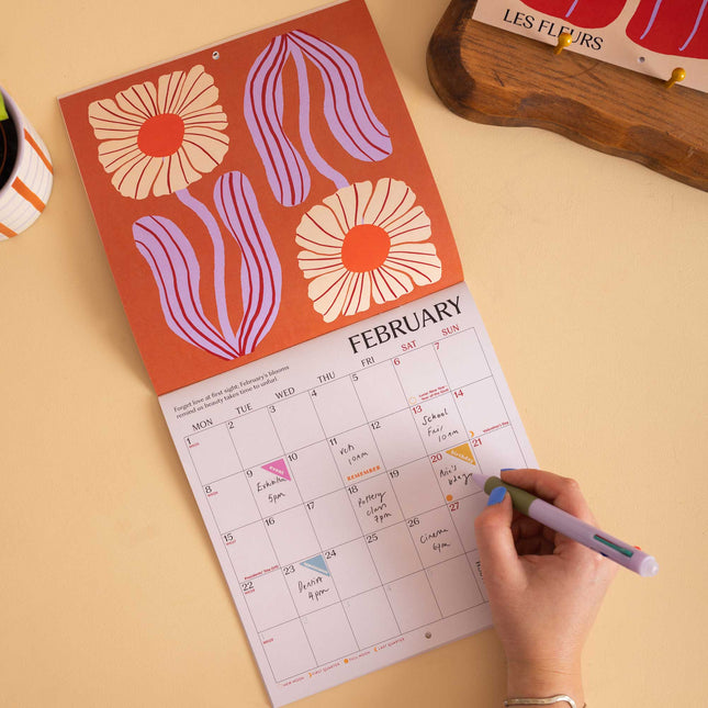 Les Fleurs Perpetual Birthday Calendar