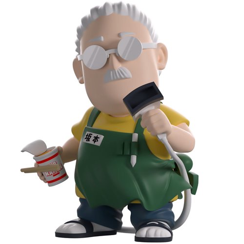 Official Youtooz Sakamoto Days Taro Sakamoto Vinyl Figure #0 5-inch collectible with green apron and store-themed packaging available at PopShop.ae UAE