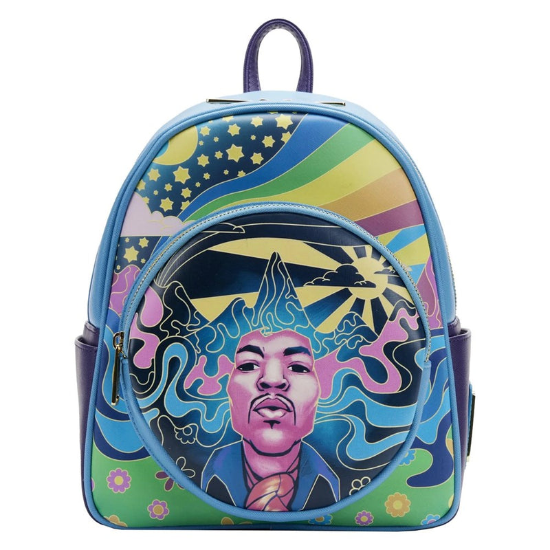 Loungefly Leather: Rocks - Jimi Hendrix Psychedelic Landscape Mini Backpack