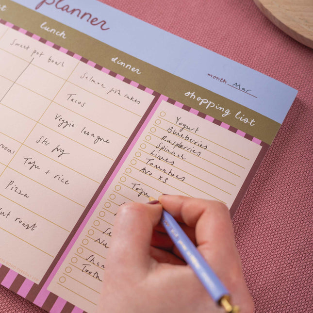 A4 Cabana Stripe Meal Planner Pad