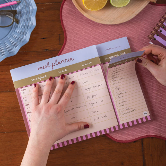 A4 Cabana Stripe Meal Planner Pad