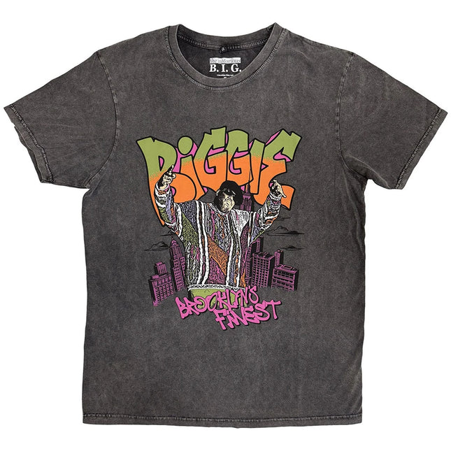 The Notorious B.I.G. - Cartoon Graffiti Stone Wash T-Shirt