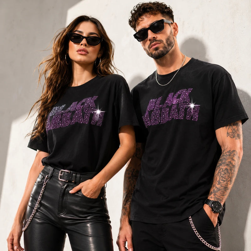 Black Sabbath - Wavy Logo Diamante T-Shirt