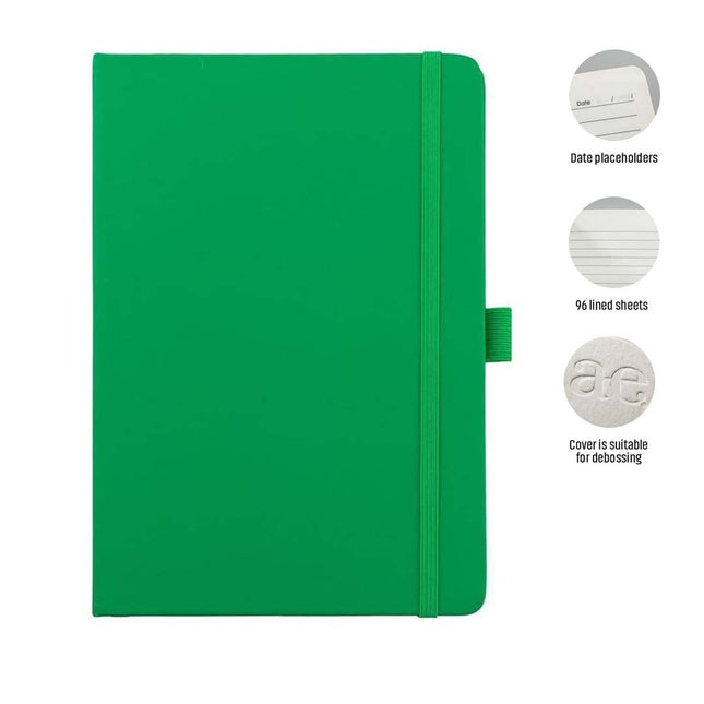 Pop Shop A5 PU Notebook with Pen Loop - Green
