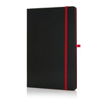 Santhome A5 Hardcover Ruled Notebook - Black-Red