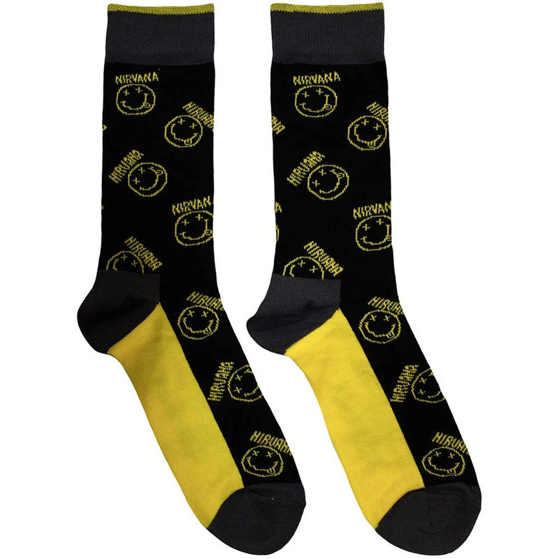 Nirvana - Yellow Happy Face Pattern Socks