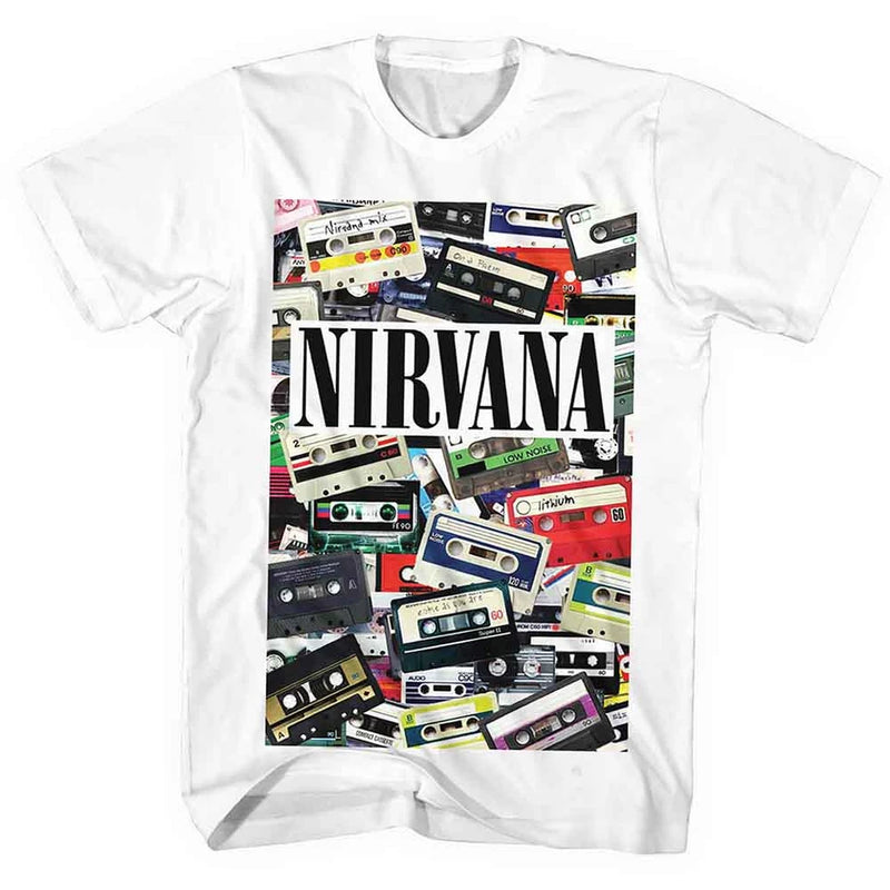 Nirvana - Cassettes WHT T-Shirt