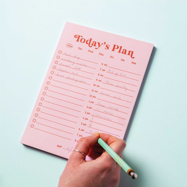 A5 Pink & Red Daily Planner Pad