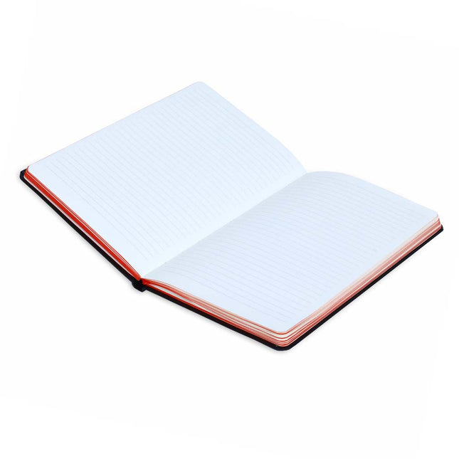 Santhome A5 Hardcover Ruled Notebook - Black-Red