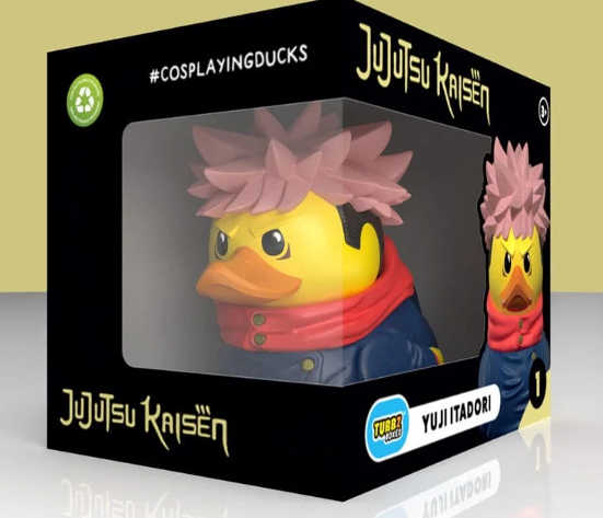 Jujutsu Kaisen Yuji Itadori TUBBZ collectible duck figure in display box with pink hair detail - Numskull Designs anime collectible