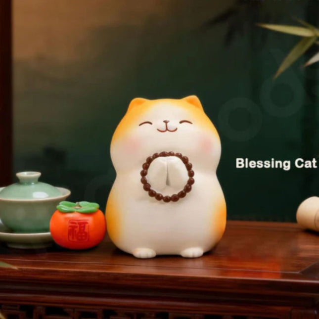 Chill Cat Incense Holder Figure - Blessing Cat