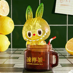 POP MART LABUBU Lemon Tea Figure showing yellow Labubu character inside a lemon tea mason jar mug collectible

